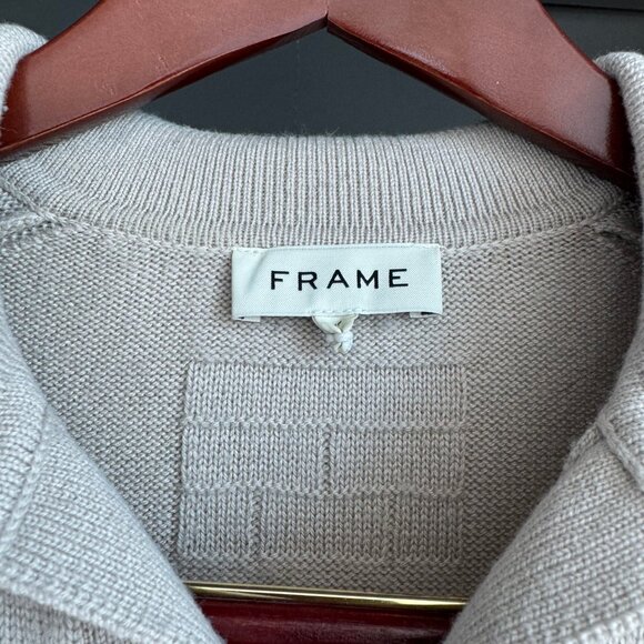 FRAME Wool & Silk Johnny Collar Sweater - Picture 3 of 4